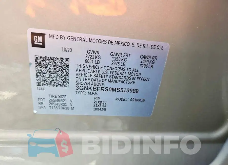 3GNKBFRS0MS513989 Photo# 12