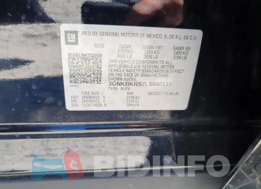 3GNKBKRS7LS640133 Photo# 14
