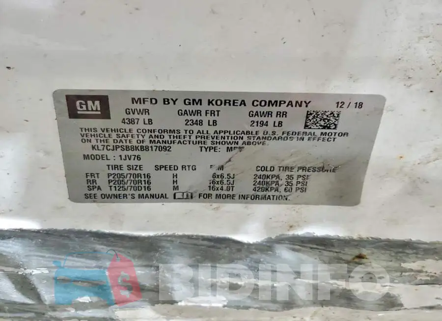 KL7CJPSB8KB817092 Photo# 13