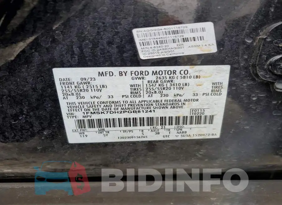 1FMSK7DH2PGB81241 Photo# 13