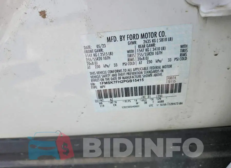 1FMSK7FH2PGB15415 Photo# 13