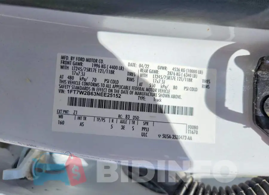 1FT7W2B63NEE25152 Photo# 12