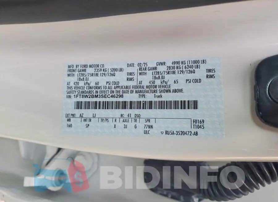 1FT8W2BM3SEC46298 Photo# 12