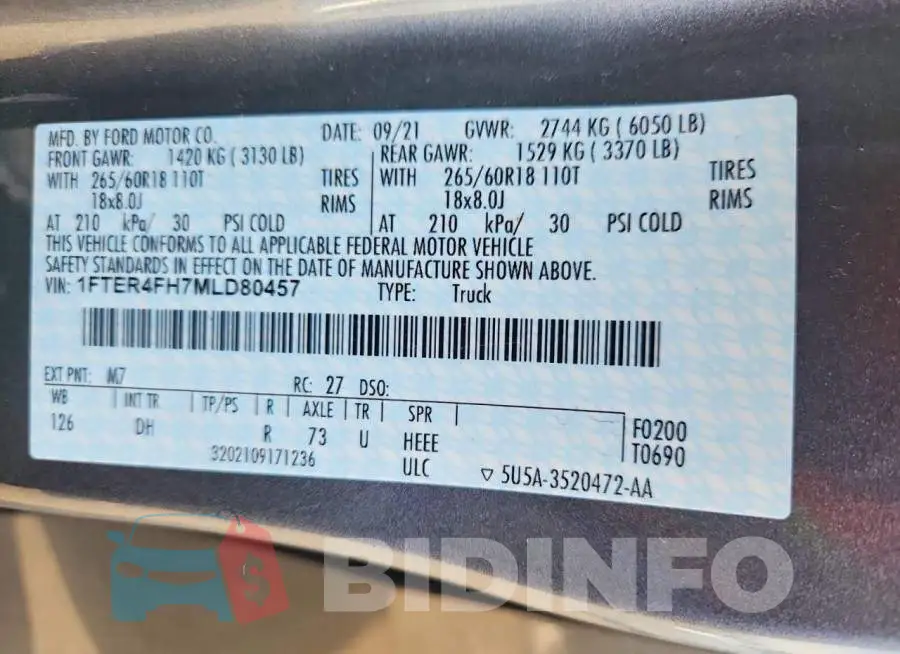 1FTER4FH7MLD80457 Photo# 13
