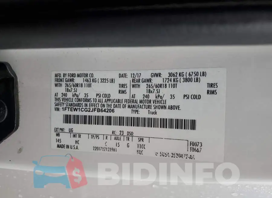 1FTEW1CG2JFB64206 Photo# 12