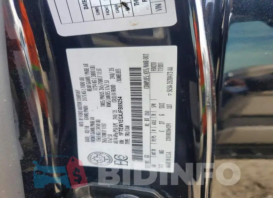 1FTEW1EGXJFB89254 Photo# 12