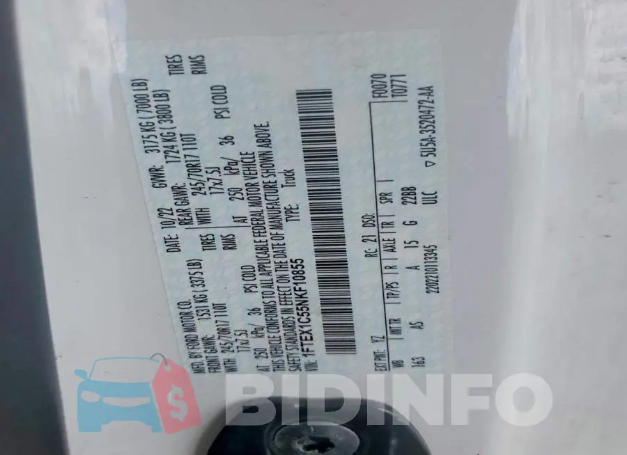 1FTEX1C55NKF10855 Photo# 12