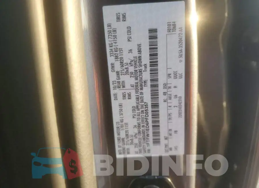 1FTFW1ED6PFD05357 Photo# 12