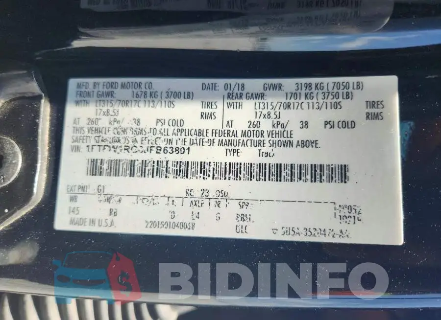 1FTFW1RG6JFB63801 Photo# 12