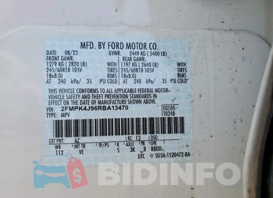 2FMPK4J96RBA13470 Photo# 13