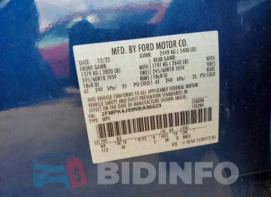 2FMPK4J99NBA96029 Photo# 13