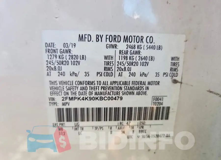 2FMPK4K90KBC00479 Photo# 13