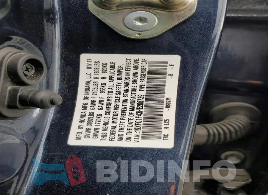 19XFC1F43HE206739 Photo# 12