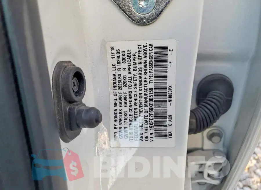 19XFC2F66KE005156 Photo# 12