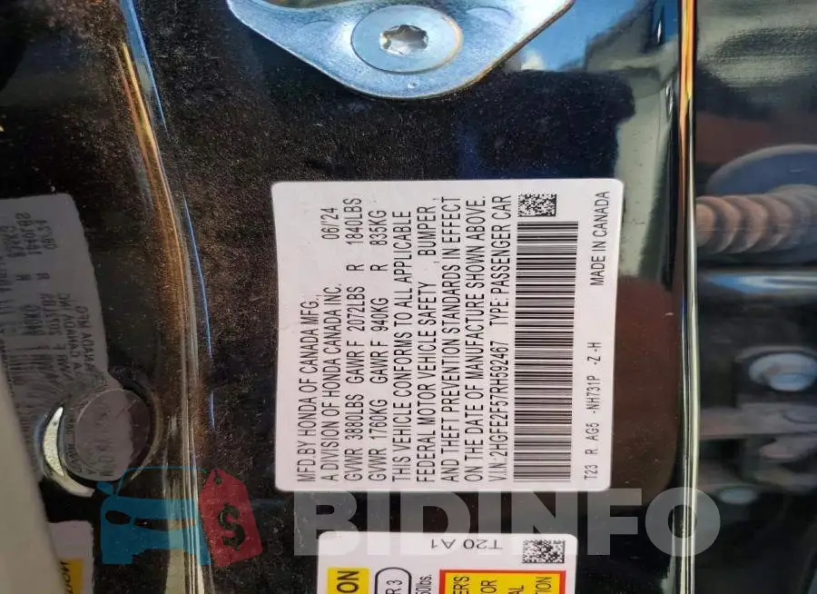 2HGFE2F57RH592467 Photo# 12