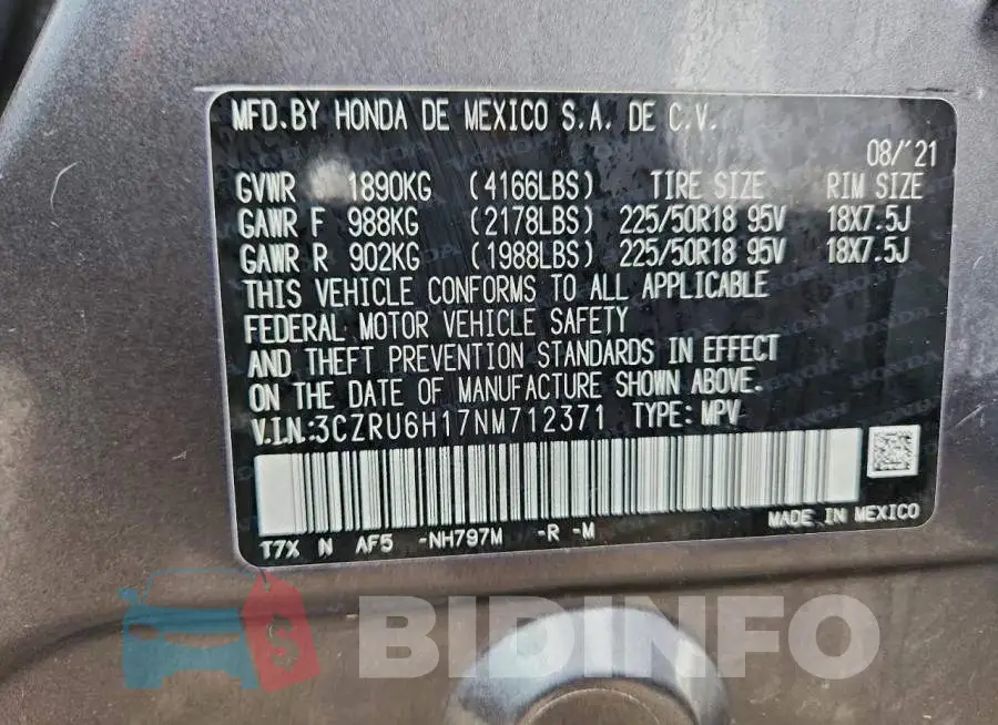 3CZRU6H17NM712371 Photo# 14