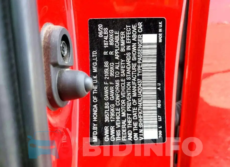 SHHFK7H4XLU420437 Photo# 12