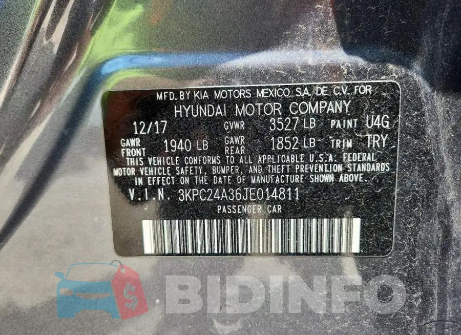 3KPC24A36JE014811 Photo# 13