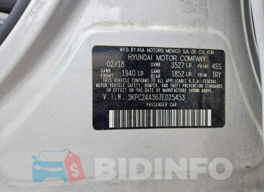 3KPC24A36JE025453 Photo# 13