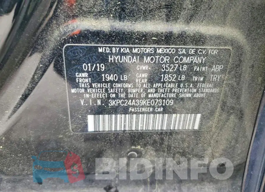 3KPC24A39KE073109 Photo# 12