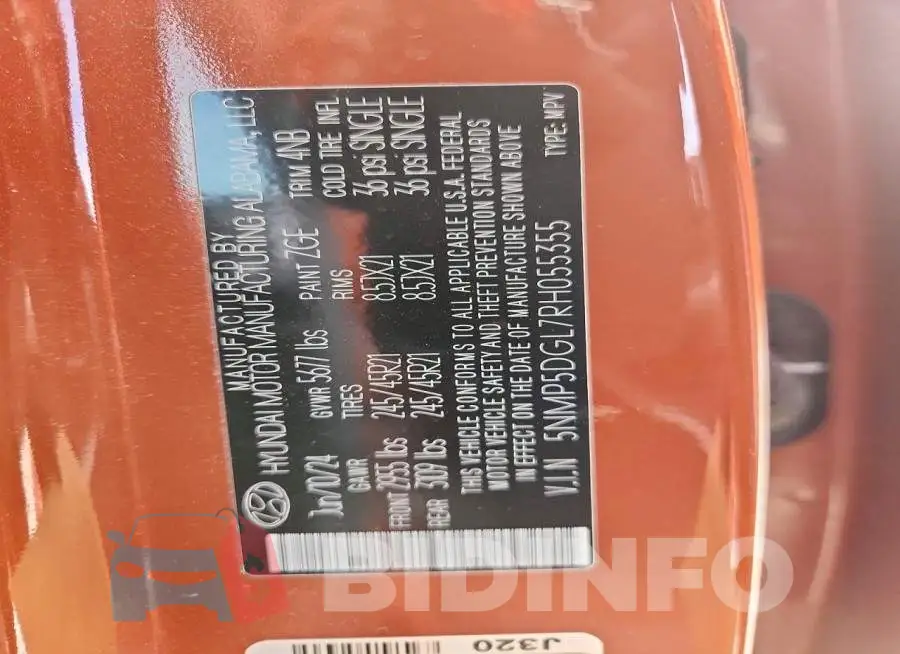 5NMP5DGL7RH055355 Photo# 13