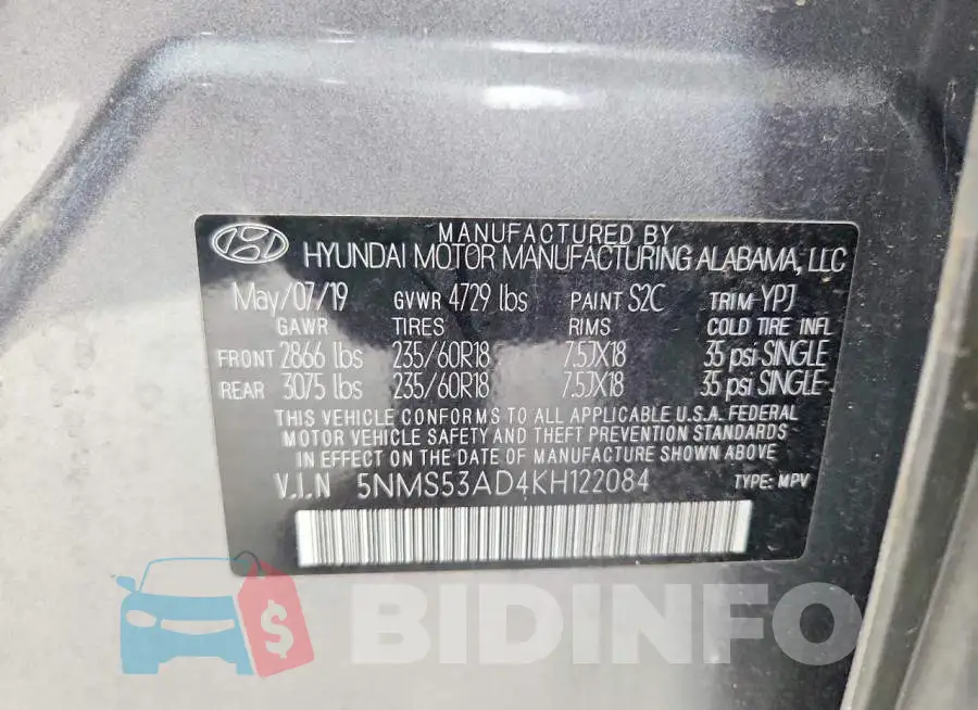 5NMS53AD4KH122084 Photo# 13