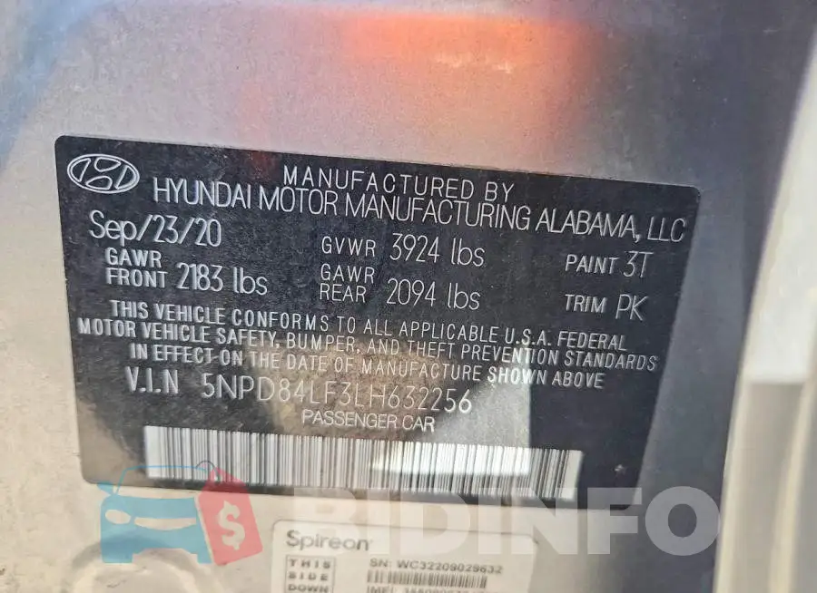 5NPD84LF3LH632256 Photo# 13