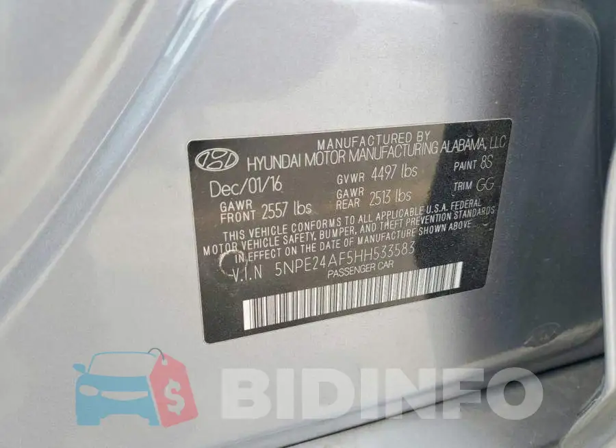 5NPE24AF5HH533583 Photo# 12