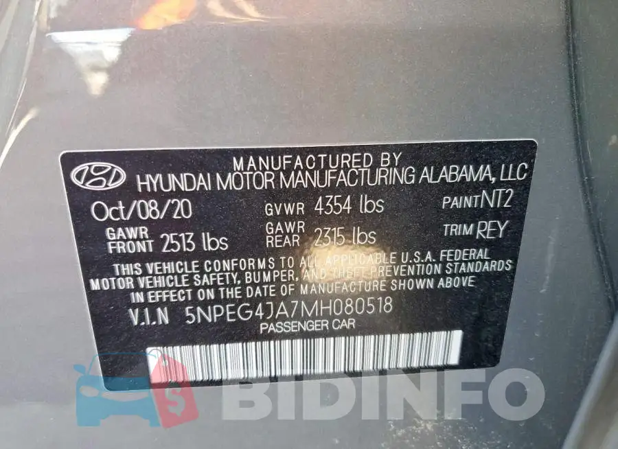 5NPEG4JA7MH080518 Photo# 12