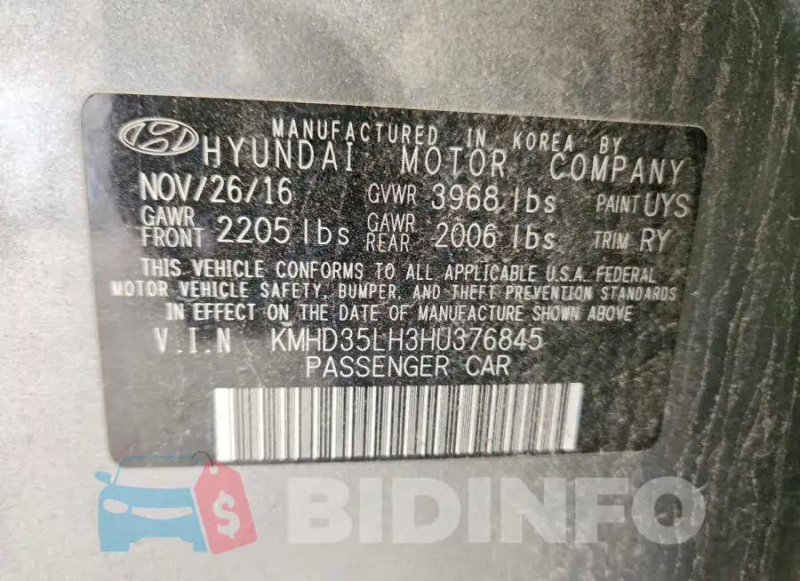 KMHD35LH3HU376845 Photo# 12