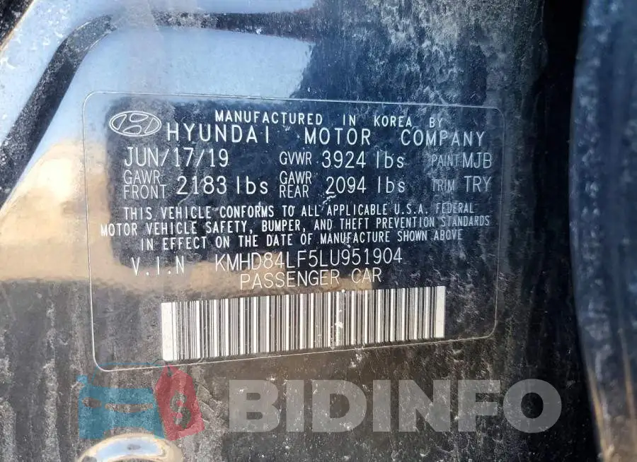 KMHD84LF5LU951904 Photo# 12