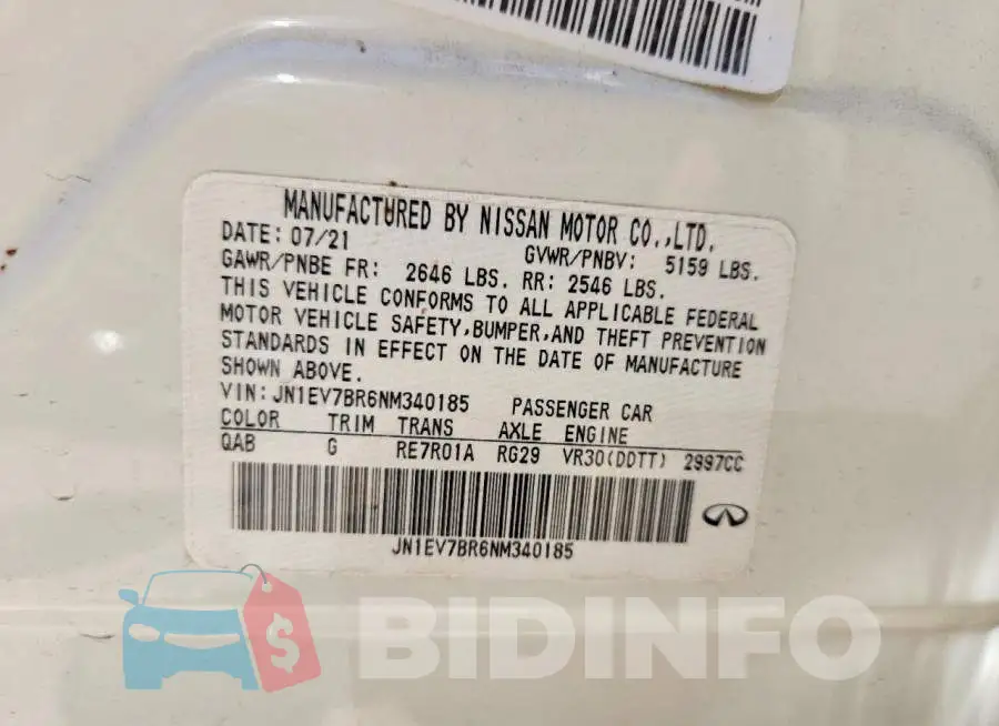 JN1EV7BR6NM340185 Photo# 12