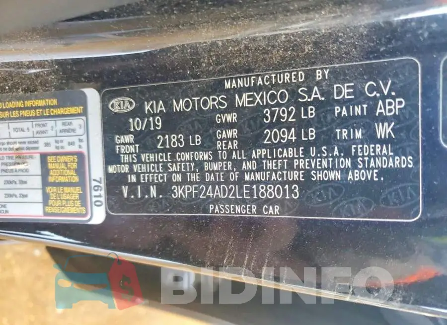 3KPF24AD2LE188013 Photo# 12