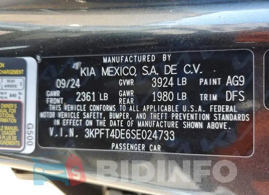 3KPFT4DE6SE024733 Photo# 12