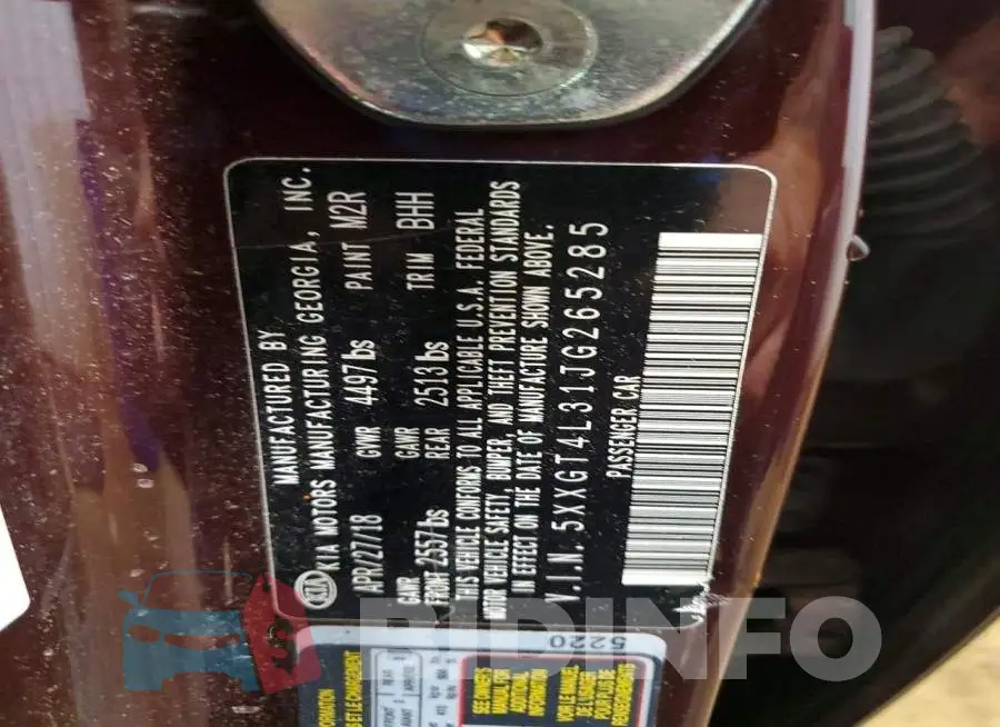 5XXGT4L31JG265285 Photo# 13