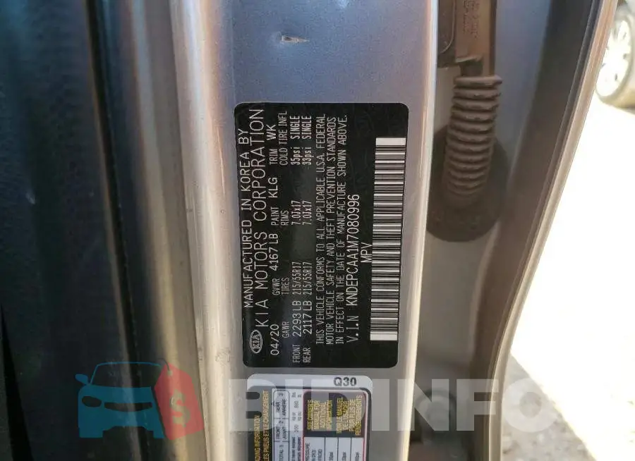 KNDEPCAA1M7080996 Photo# 12