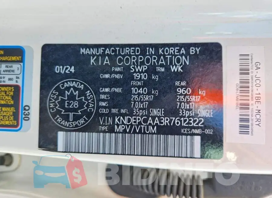 KNDEPCAA3R7612322 Photo# 14