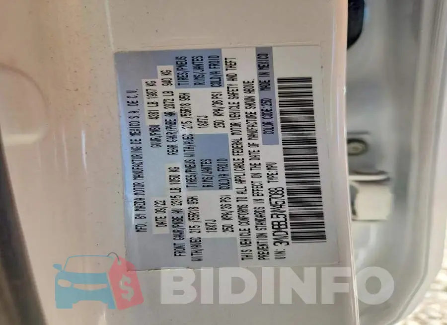 3MVDMBBL5NM457088 Photo# 13