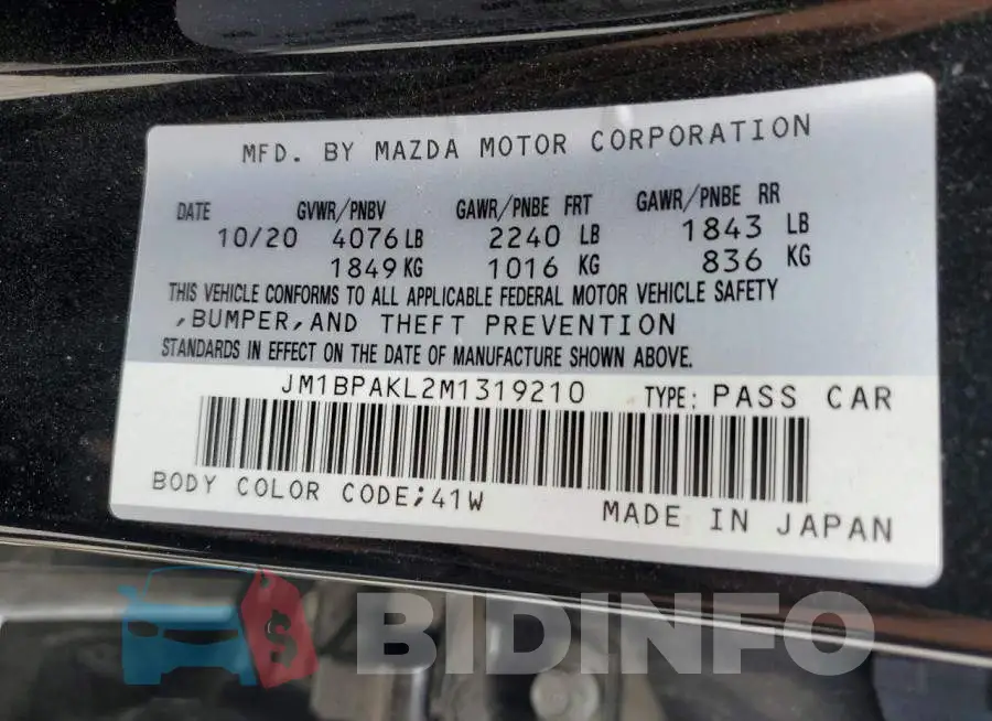 JM1BPAKL2M1319210 Photo# 13