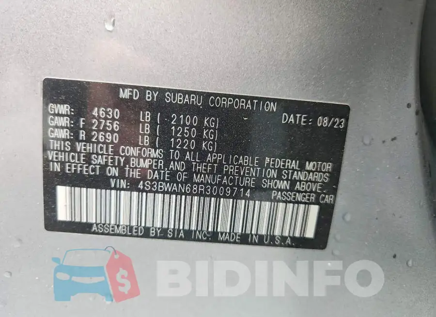 4S3BWAN68R3009714 Photo# 12