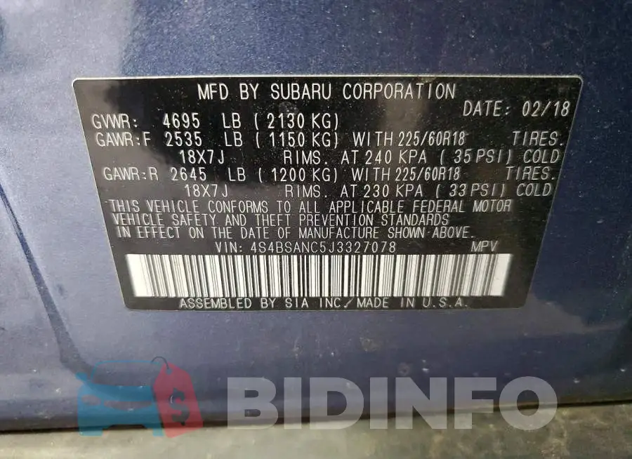 4S4BSANC5J3327078 Photo# 12