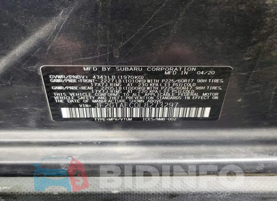 JF2GTAEC0L8273297 Photo# 13