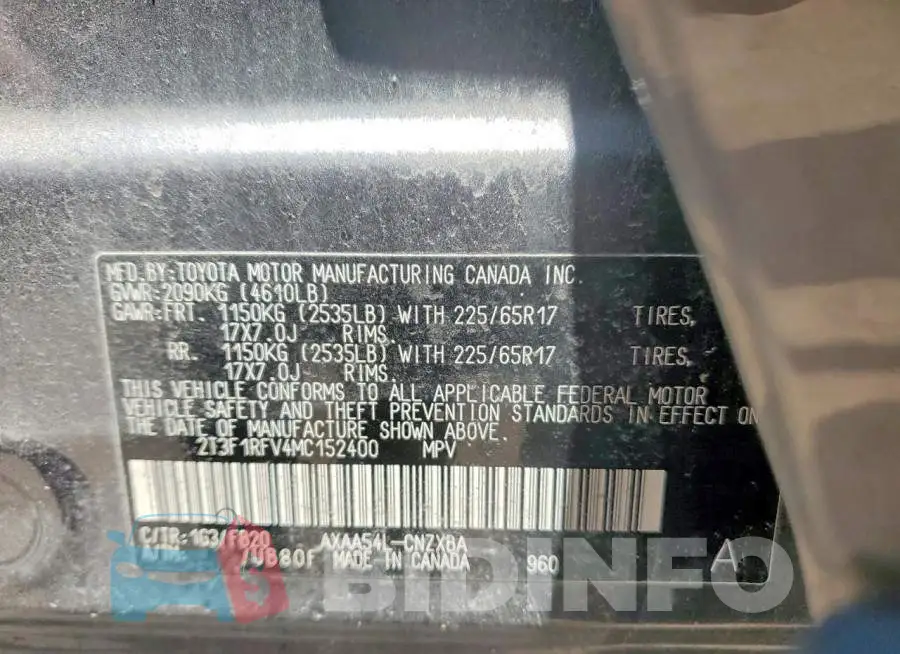 2T3F1RFV4MC152400 Photo# 13