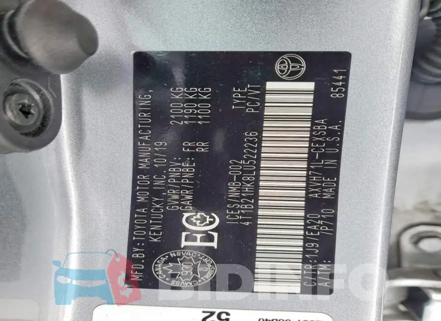 4T1B21HK8LU522236 Photo# 13