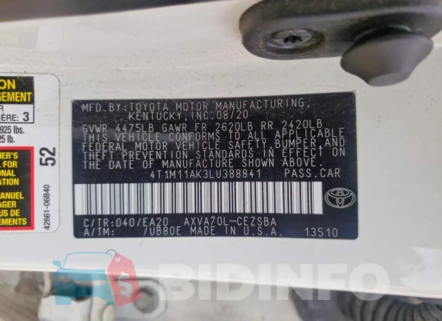 4T1M11AK3LU388841 Photo# 12