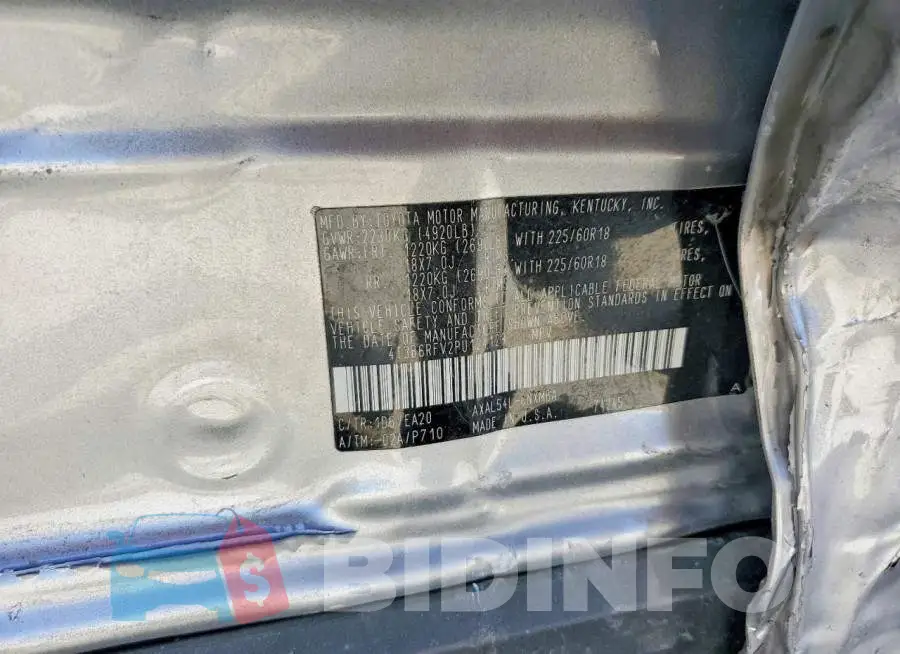 4T3B6RFV2PU124128 Photo# 12