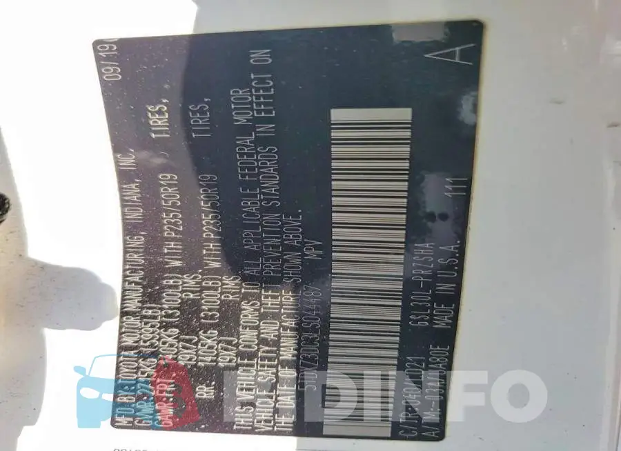 5TDXZ3DC3LS044487 Photo# 14