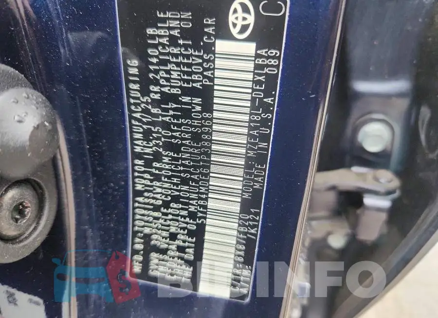 5YFB4MDE6TP388968 Photo# 12