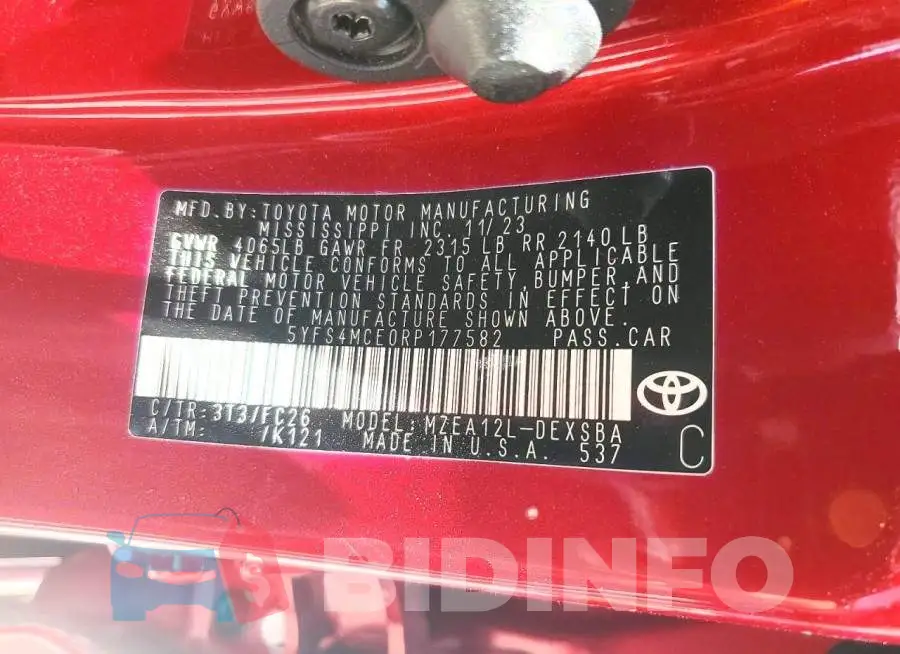 5YFS4MCE0RP177582 Photo# 12