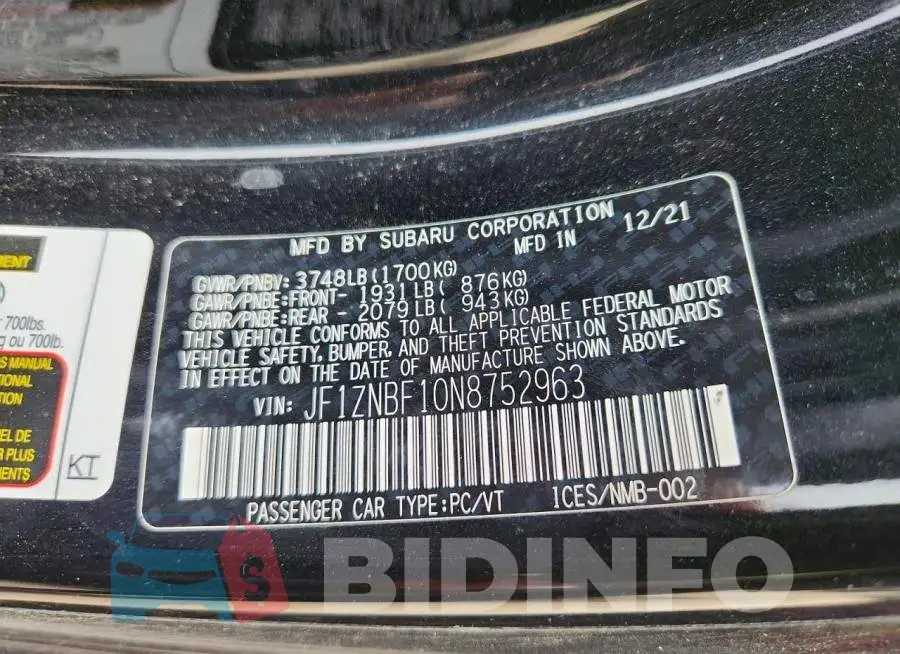 JF1ZNBF10N8752963 Photo# 12